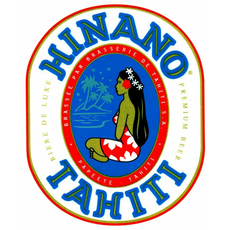Grand Autocollant Oval Logo Hinano Vahine Tahiti