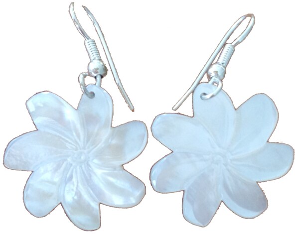 Boucles d'oreilles en nacre - Fleur de Tiare Tahiti