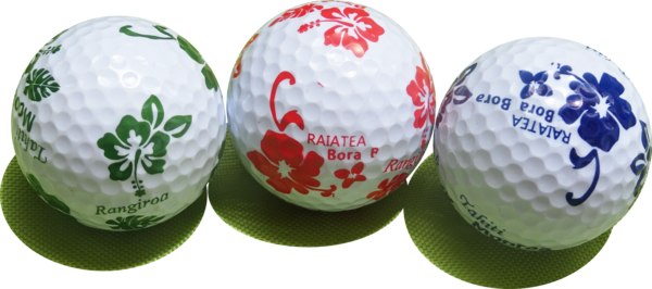 Balles de Golfe imprimées Tahiti Bora Bora Moorea Rangiroa et Raiatea