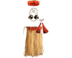 Costume di danza Tahitiana - Per adulto GRANDE - naturale